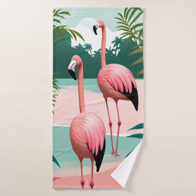 Conjunto De Toalhas Tropical Flamingo Paradise (Toalha de Banho)