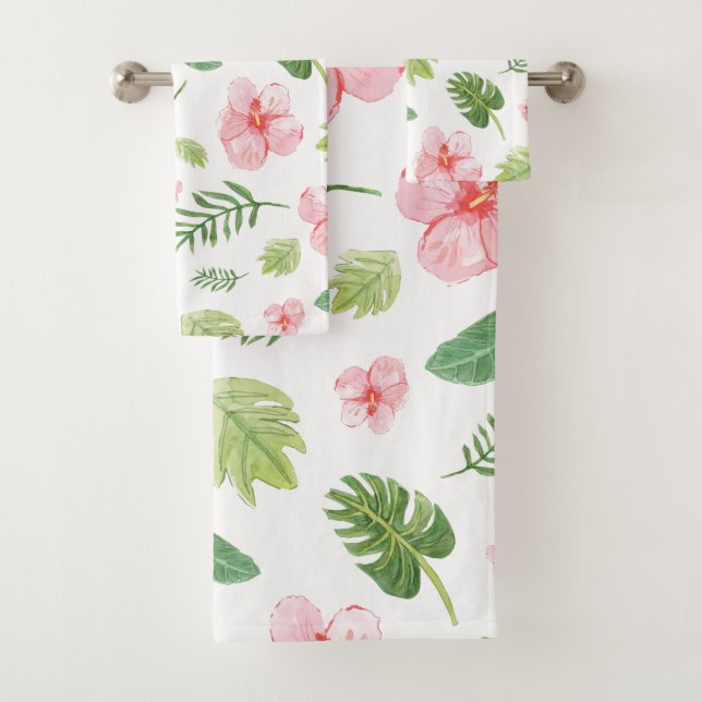 Conjunto De Toalhas Tropical Floral Havaiana (Insitu)