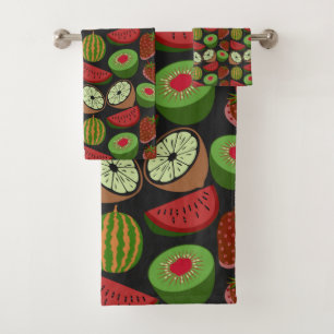 Conjunto De Toalhas Tropical fruit seamless pattern colorful