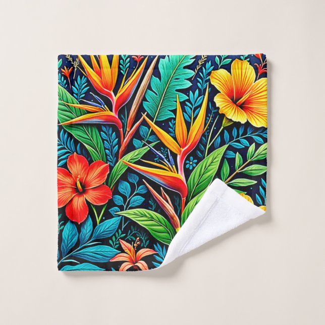 Conjunto De Toalhas Tropical Leaves Bloom Art (Pano de lavar)