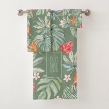 Tropics Flower and Foliage Fantasy com Monograma