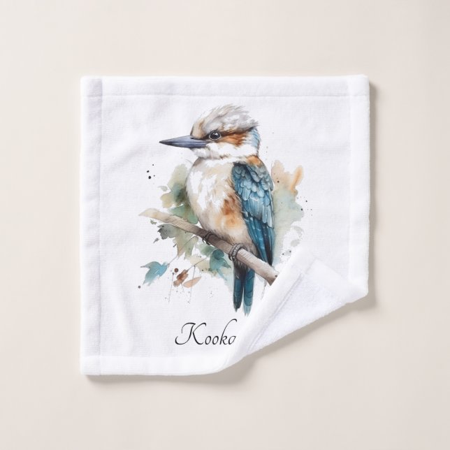 Conjunto De Toalhas True Blue Kookaburra, personalizado (Pano de lavar)