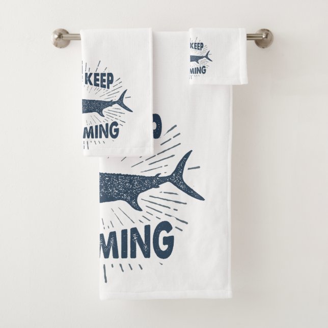 Conjunto De Toalhas Tubarão Náutico Continue Nadando (Insitu)