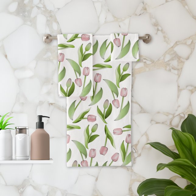 Conjunto De Toalhas Tulipa Rosa Moderna (Criador carregado)