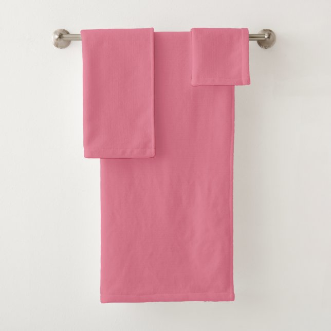 Conjunto De Toalhas Tulipa Rosa Tendência Cor Sólida  (Insitu)