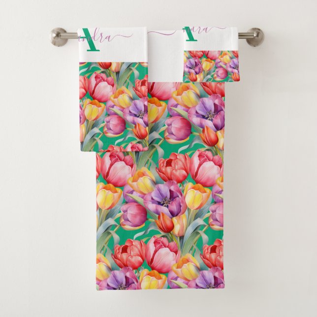 Conjunto de Toalhas Tulipas Cores Elegantes de Pri (Insitu)