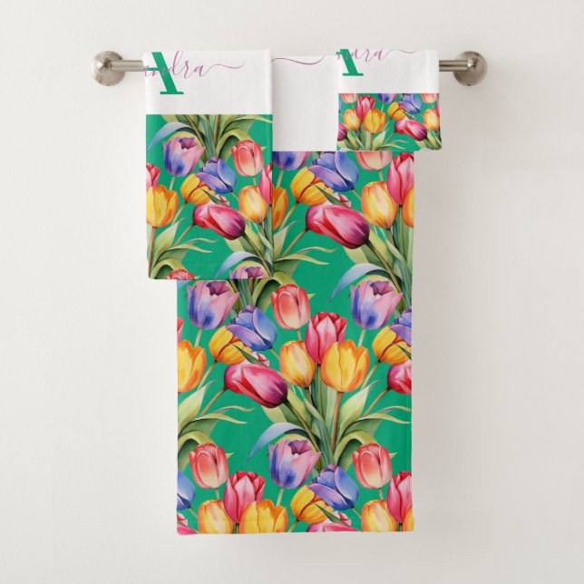 Conjunto de Toalhas Tulipas Cores Elegantes de Pri (Insitu)