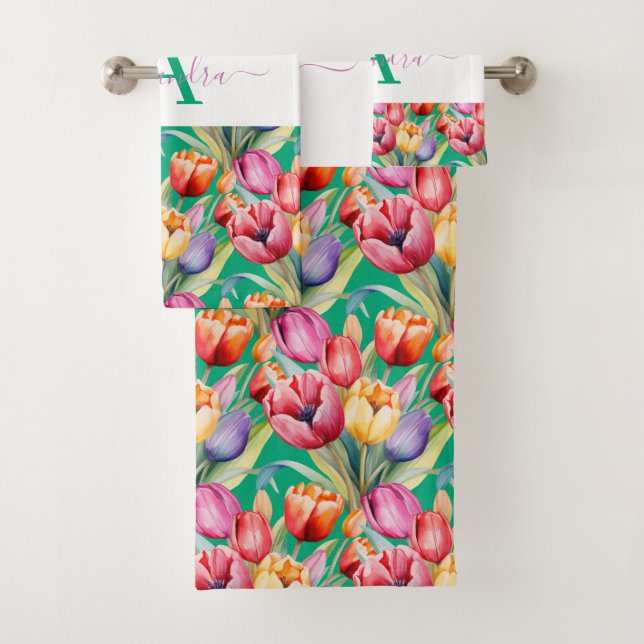 Conjunto de Toalhas Tulipas Cores Elegantes de Pri (Insitu)