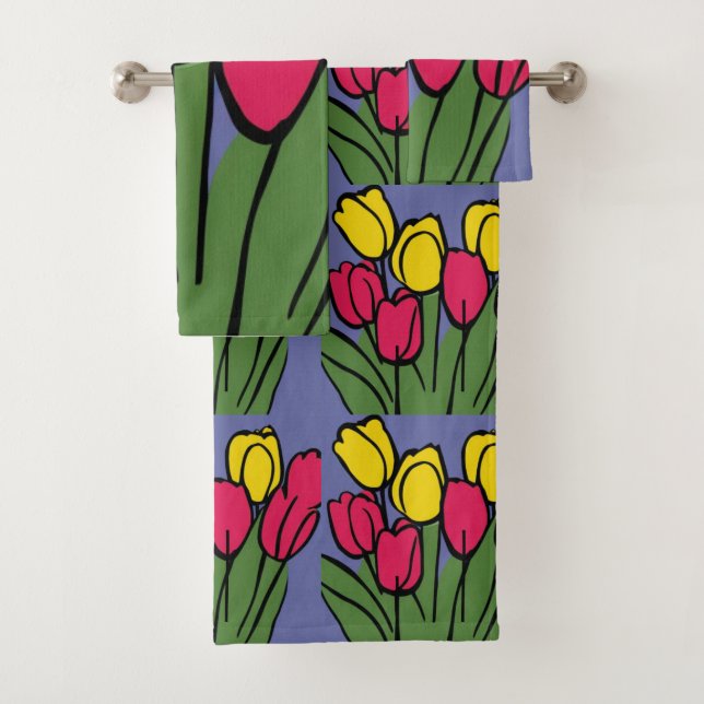 Conjunto De Toalhas Tulipas de primavera (Insitu)