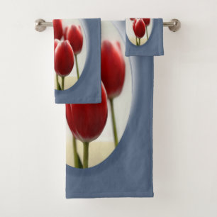 Conjunto De Toalhas Tulipas vermelhas