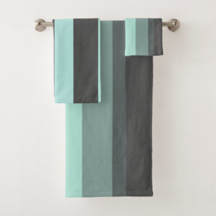 Conjunto De Toalhas Turquesa e Cinza de Abstrato