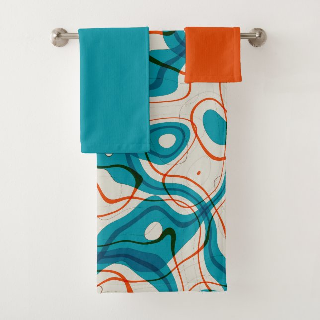 Conjunto De Toalhas Turquesa e rochas vermelhas (Insitu)