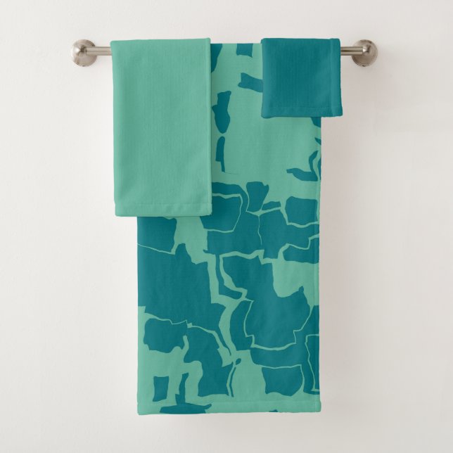 Conjunto De Toalhas Turquesa e Verde (Insitu)