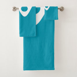 Conjunto De Toalhas Turquesa Onda mole azul e bolhas