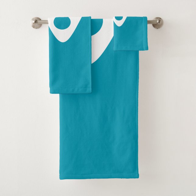 Conjunto De Toalhas Turquesa Onda mole azul e bolhas (Insitu)