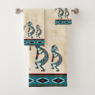 Conjunto De Toalhas Turquoise Kokopelli Bath Towel Set