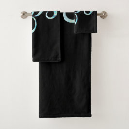 Conjunto De Toalhas Turquoise Marbled Om