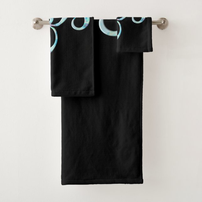 Conjunto De Toalhas Turquoise Marbled Om (Insitu)