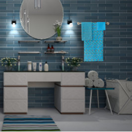 Conjunto De Toalhas Turquoise Pattern mini flor silvestre