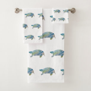 Conjunto De Toalhas Turtle Coastal Beach Bath Towel Set