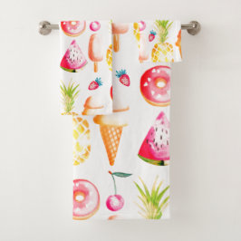 Conjunto De Toalhas Tutti Frutti Summer Sweets and Treats