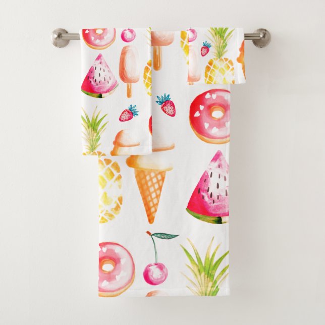 Conjunto De Toalhas Tutti Frutti Summer Sweets and Treats (Insitu)