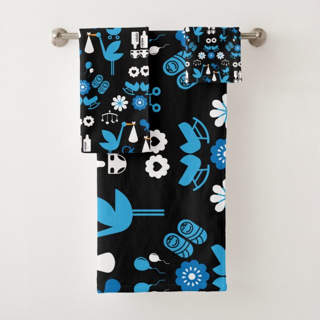 Conjunto De Toalhas Twin Boy Stalk Delivery Blue (Insitu)