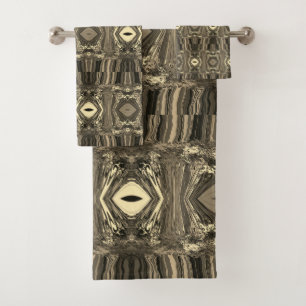 Conjunto De Toalhas Twirlers Coloridos P & P Meia-Brick Sepia abstrato