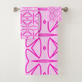 Conjunto De Toalhas Two Toned Pink Pattern Bath Towel