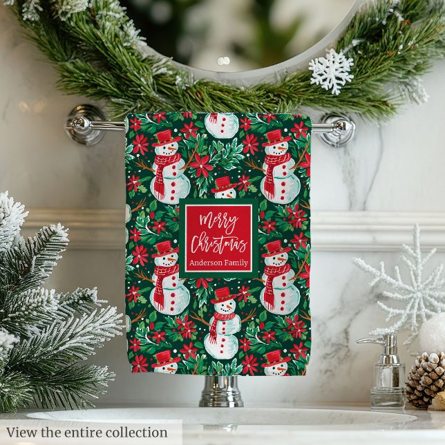 Conjunto De Toalhas Ultra modern magenta and green Christmas preppy (Ultra modern magenta and green Christmas preppy Bath Towel Set)