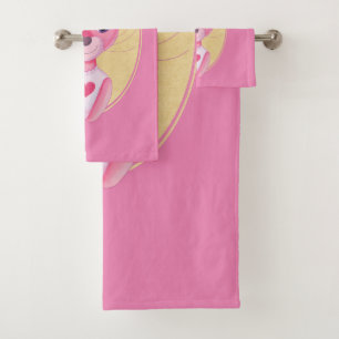 Conjunto De Toalhas Um belo desenho animado de menina coelhinha