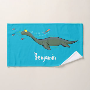 Conjunto De Toalhas Um belo e feliz cartoon de monstro do mar, plesios