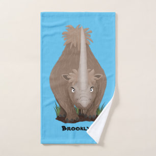 Conjunto De Toalhas Um desenho animado de Rinoceronte elasmotherium
