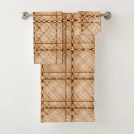 Conjunto De Toalhas Um tartano de xadrez irregulares acastanhado