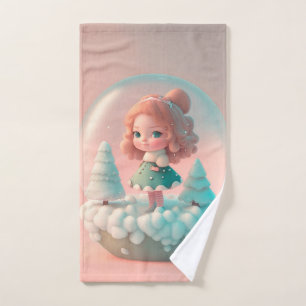 Conjunto De Toalhas Uma boneca engraçada numa nuvem