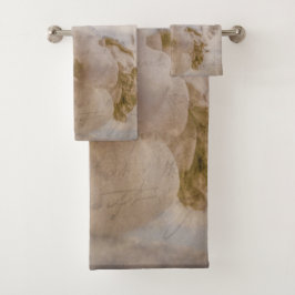 Conjunto De Toalhas Uma carta de ontem - Rosa e moinho de vento antigo