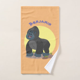 Conjunto De Toalhas Uma ilustração de desenho animado de gorila, um gr
