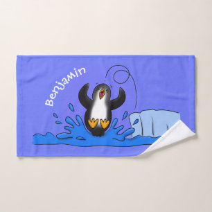 Conjunto De Toalhas Uma ilustração de desenho animado de pinguins de s