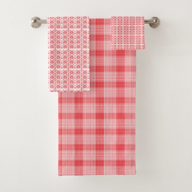 Conjunto De Toalhas Uma rosa vermelha vibrante com colírios suavemente (Insitu)