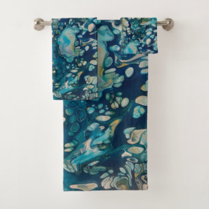 Conjunto De Toalhas Underwater Abstrato Fantasy