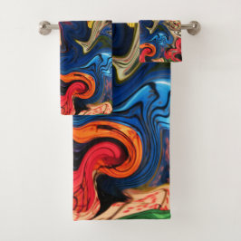 Conjunto De Toalhas único, lindo, colorido, padrão pintado um gre