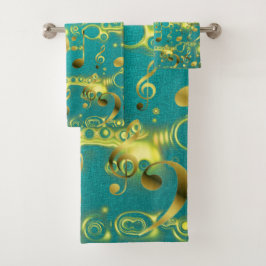 Conjunto De Toalhas único, lindo, colorido, padrão pintado um gre