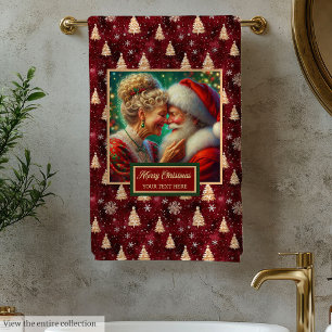 Conjunto De Toalhas Único Sr. e Sra. Claus Cranberry Bath Towel