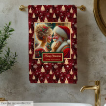 Único Sr. e Sra. Claus Red Dourada Bath Toel
