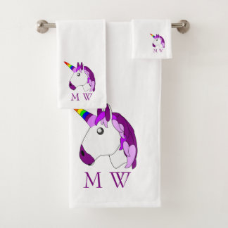 Conjunto De Toalhas Unicorn Design Monogrammed