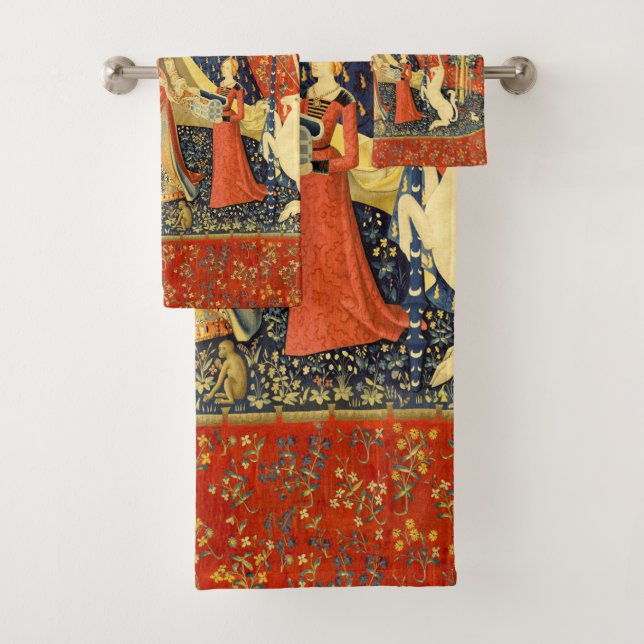 Conjunto De Toalhas Unicorn Tapestries Lady Legend Medieval (Insitu)