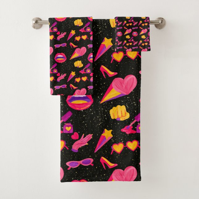 Conjunto De Toalhas universo rosa (Insitu)