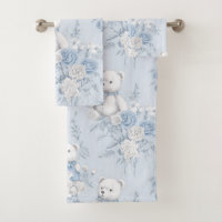 ursinho de peluche com rosas azuis