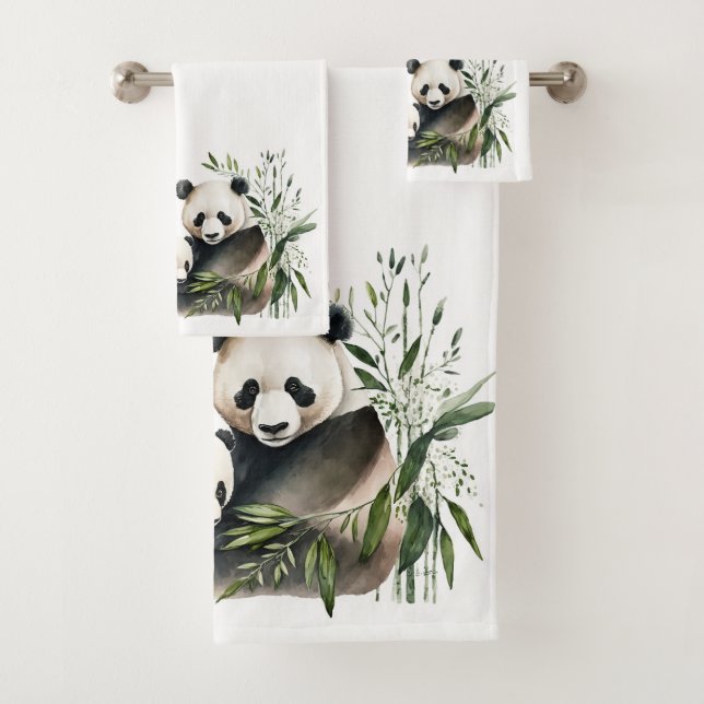 Conjunto De Toalhas Urso De Panda Com Cubo (Insitu)
