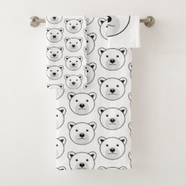 Conjunto De Toalhas Urso Polar de Cartoon Bonito